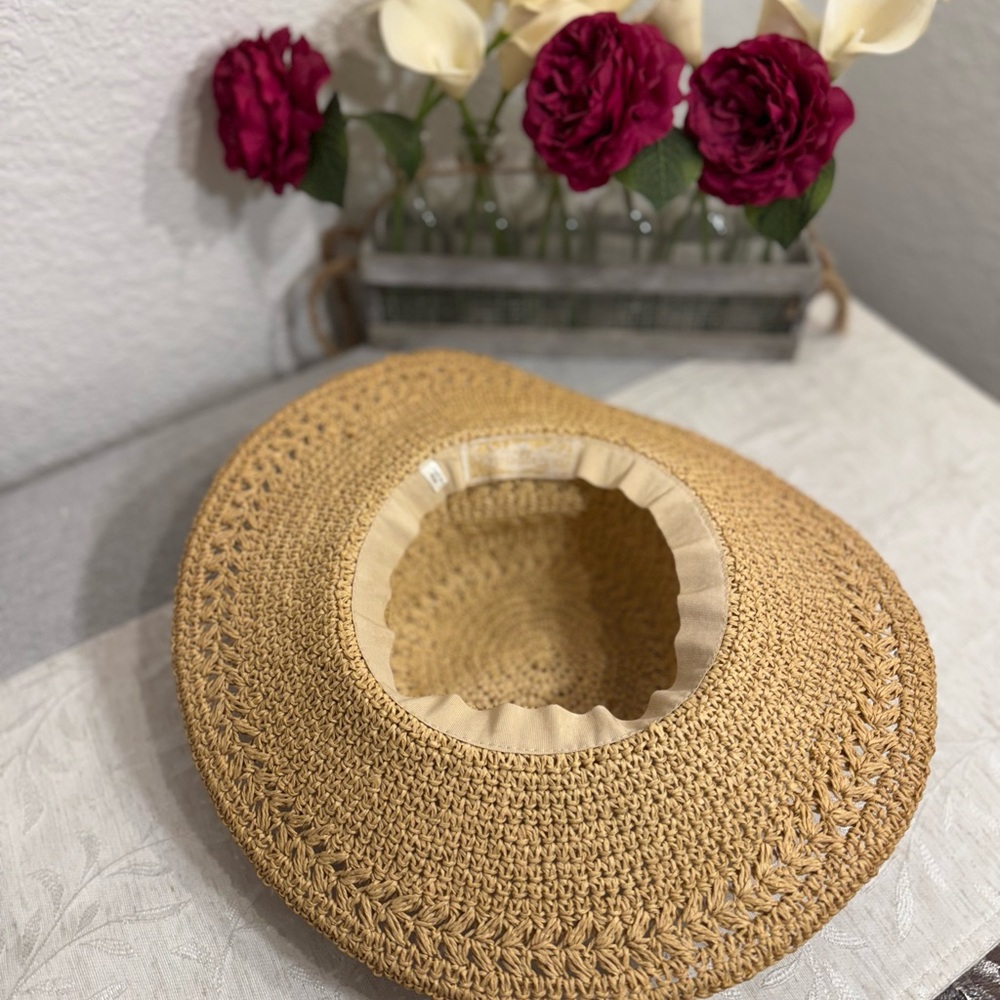 Cappelli Straworld Broad Brim Women’s Fancy Weave Straw Hat. Natural - Picture 5 of 10
